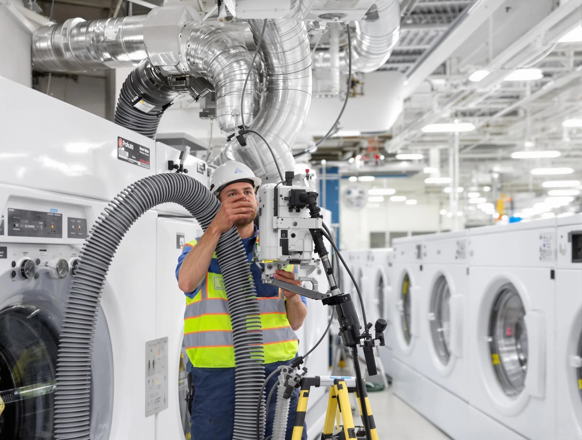 South Fulton Dryer Vent Cleaning team performing commercial-grade dryer vent cleaning at a business facility in South Fulton